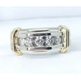 thumbnail image 3 of 2CT Round Cut Simulated Diamond Five Stone Men's Engagement Ring 14K White Gold Plated 925 Silver, 3 of 5