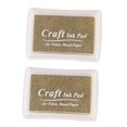 thumbnail image 1 of 2X Rubber Stamp Ink Pad Stamp Inkpad Ink Pad - Gold, 1 of 2