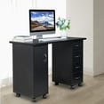 thumbnail image 2 of Nail Desk, Nail Table for Nail Tech with Wrist Pad, Manicure Table Computer Desk with Lockable Wheels, Black, 2 of 10