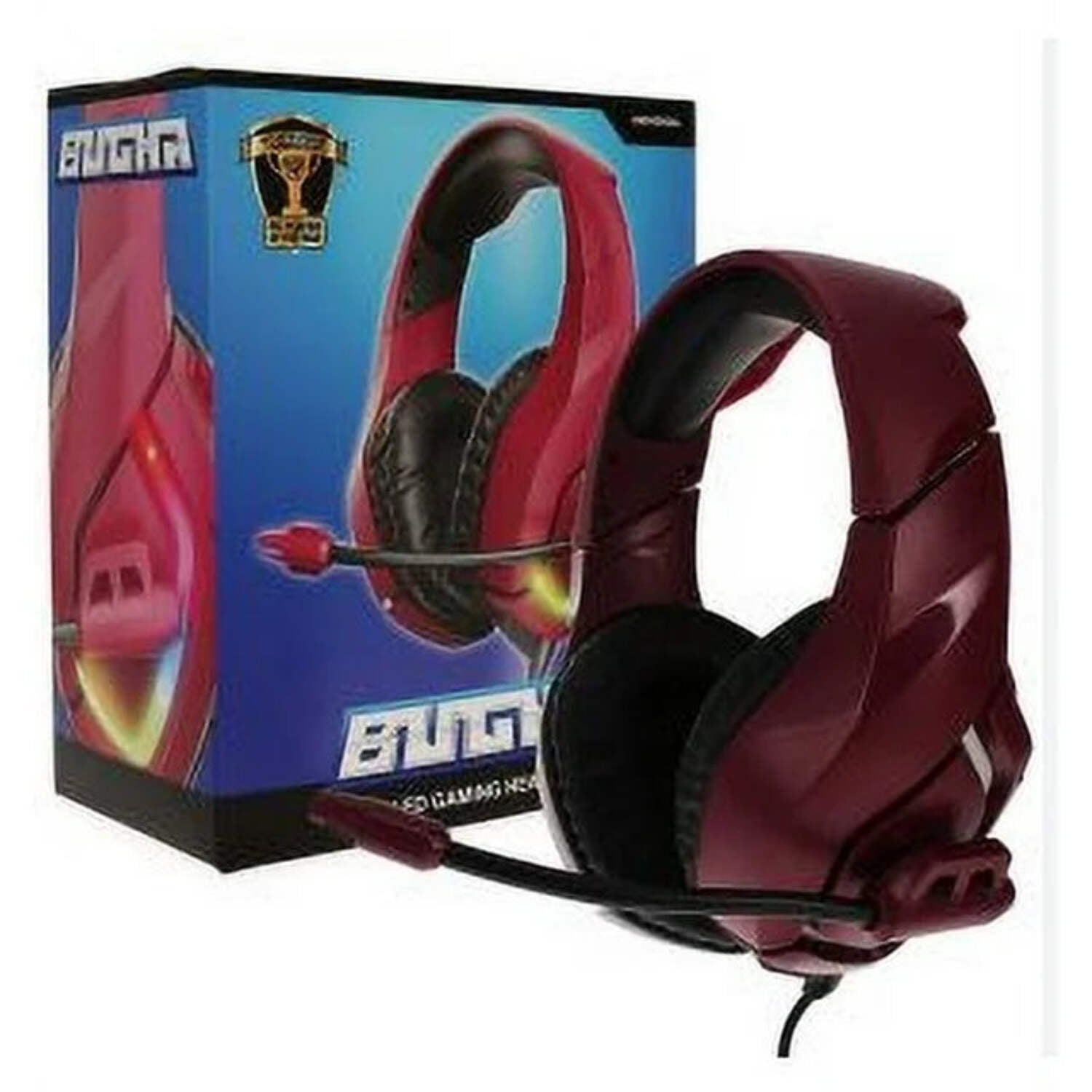 Bugha Limited Edition Gold LED Gaming Headset w Boom Microphone Walmart