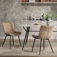 thumbnail image 3 of Historyli Juego de 2 sillas de comedor,sillas de cocina de mediados de siglo tapizadas,sillas de comedor rojas,sillas decorativas sin brazos de cuero sintético,sillas auxiliares sin brazos con patas, 3 of 7