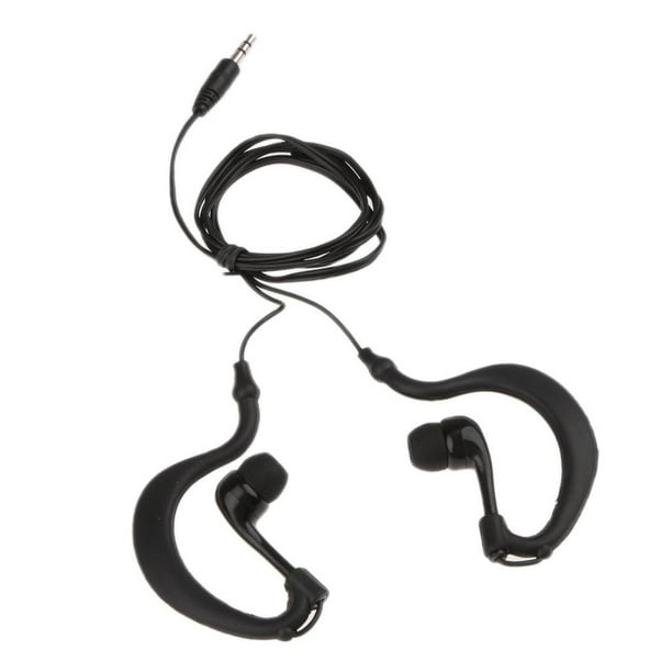 3.5mm Earhook Deporte Impermeable Auricular Auricular Para Mp3 Player Negro