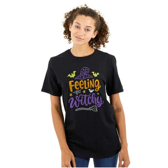 Cute Spooky Halloween Feeling Witchy Women's Graphic T Shirt Tees Brisco Brands S