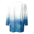 thumbnail image 3 of Qwertyu Womens 3/4 Sleeve T Shirts Plus Size Floral Casual Shirts for Women Elbow V Neck Summer Tops 3/4 Length Sleeve Blouses for Women Dressy White 2XL, 3 of 5