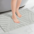 thumbnail image 2 of Unique Bargains Bathroom Rugs Non Slip Bath Mat Geometric Soft Mat Washable Carpet Light Gray 16*24in, 2 of 6