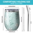thumbnail image 5 of Floral 12oz Stainless Steel Insulated Wine Tumbler with Lid and Straw – Double Wall Vacuum Mug for Hot & Cold Drinks, 304 Steel Interior, Sweat-Free Design,Thanksgiving,Christmas, Spring,Flower, 5 of 5