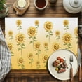 thumbnail image 4 of Watercolor Sunflower Pattern Placemats Set of 6, Gold Green Table Mats Washable Heat-Resistant Non-Slip Place Mats for Kitchen Dinner Table Indoor Outdoor Decor,13x19 Inch, 4 of 9