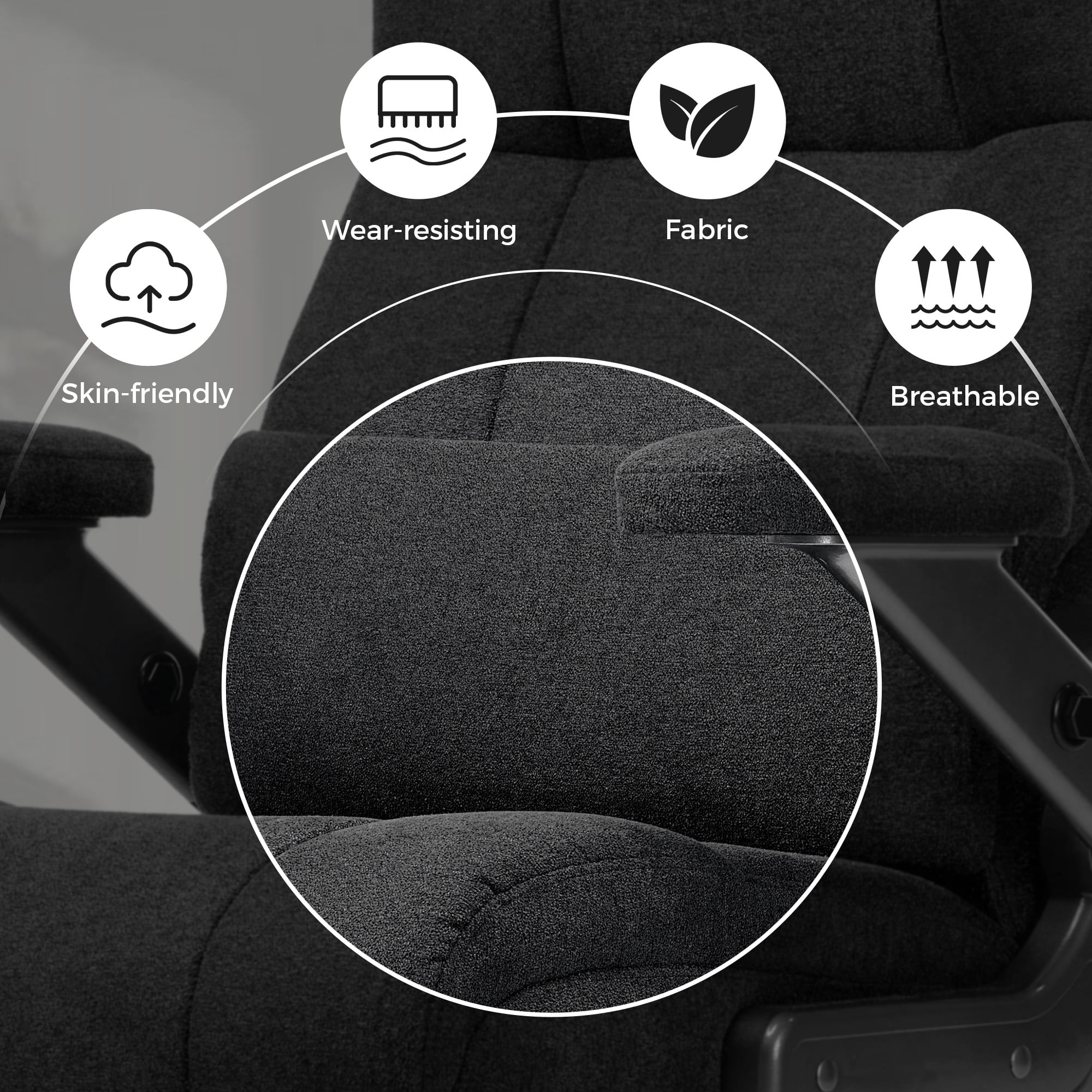 EOP 23.62'' Extra Wide Office Chair, 600 Lbs Big and Tall Executive Office Chair with Heat and Kneading Massage, Ergonomic Computer Chair with 3D Flip-up Arms, Black