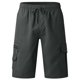 thumbnail image 5 of pstuiky Pantalones cortos para hombre, Pantalones cortos rectos de cintura elástica con bolsillos sólidos informales para hombre Pantalones cortos cargo, 5 of 5