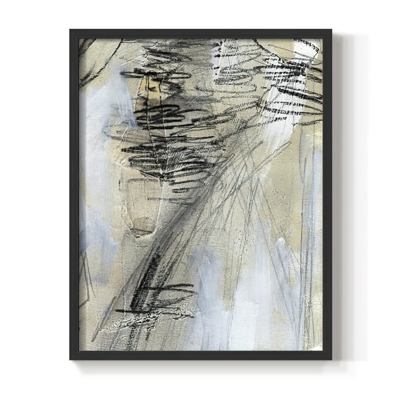 Masked Notes V Framed Print in Black Solid Wood Framed Print No Nail Hanging