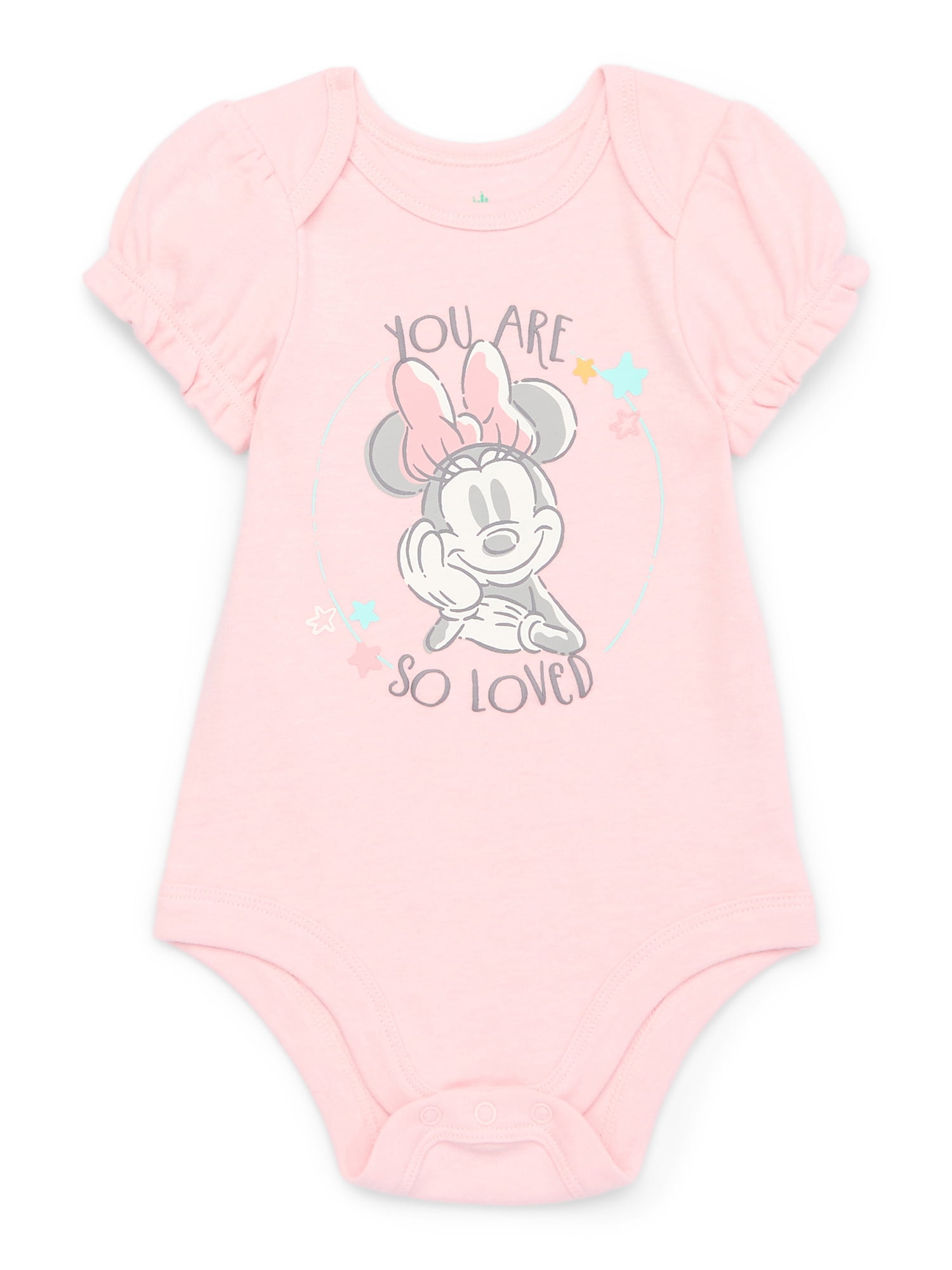 Disney Baby Wishes + Dreams Character Short Sleeve Bodysuits, 3-Pack, Sizes Newborn-12 Months