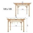 thumbnail image 2 of TROPOW Gazebos for Gardens,10x10 FT Cedar Wood Pergola with Retractable Oxford Fabric Roof, Wooden Outdoor Patio Canopy Gazebo with Shade, 2 of 9
