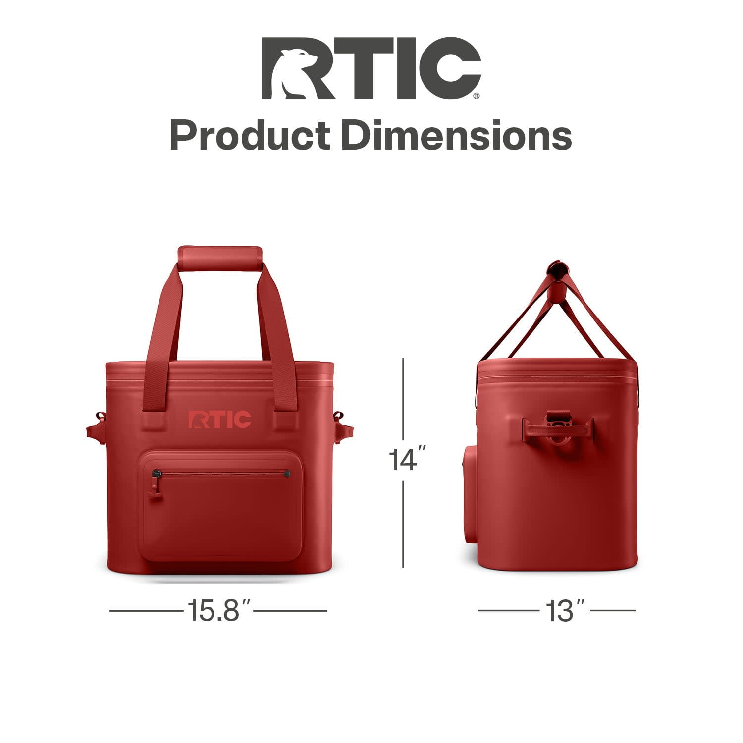 RTIC 30 Can Ultra-Tough Soft Cooler Pro, Leakproof Cooler, Waterproof Zipper, Black Cherry