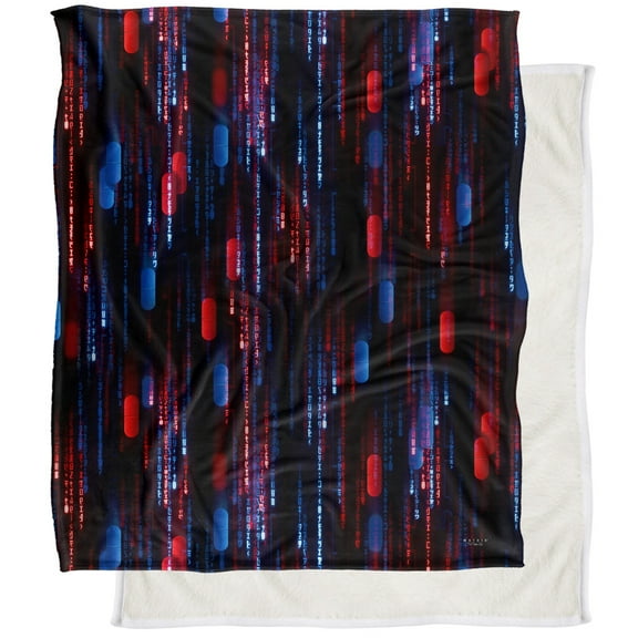 The Matrix Resurrections Blanket, 50"x60" Pill Code Silky Touch Sherpa Back Super Soft Throw Blanket