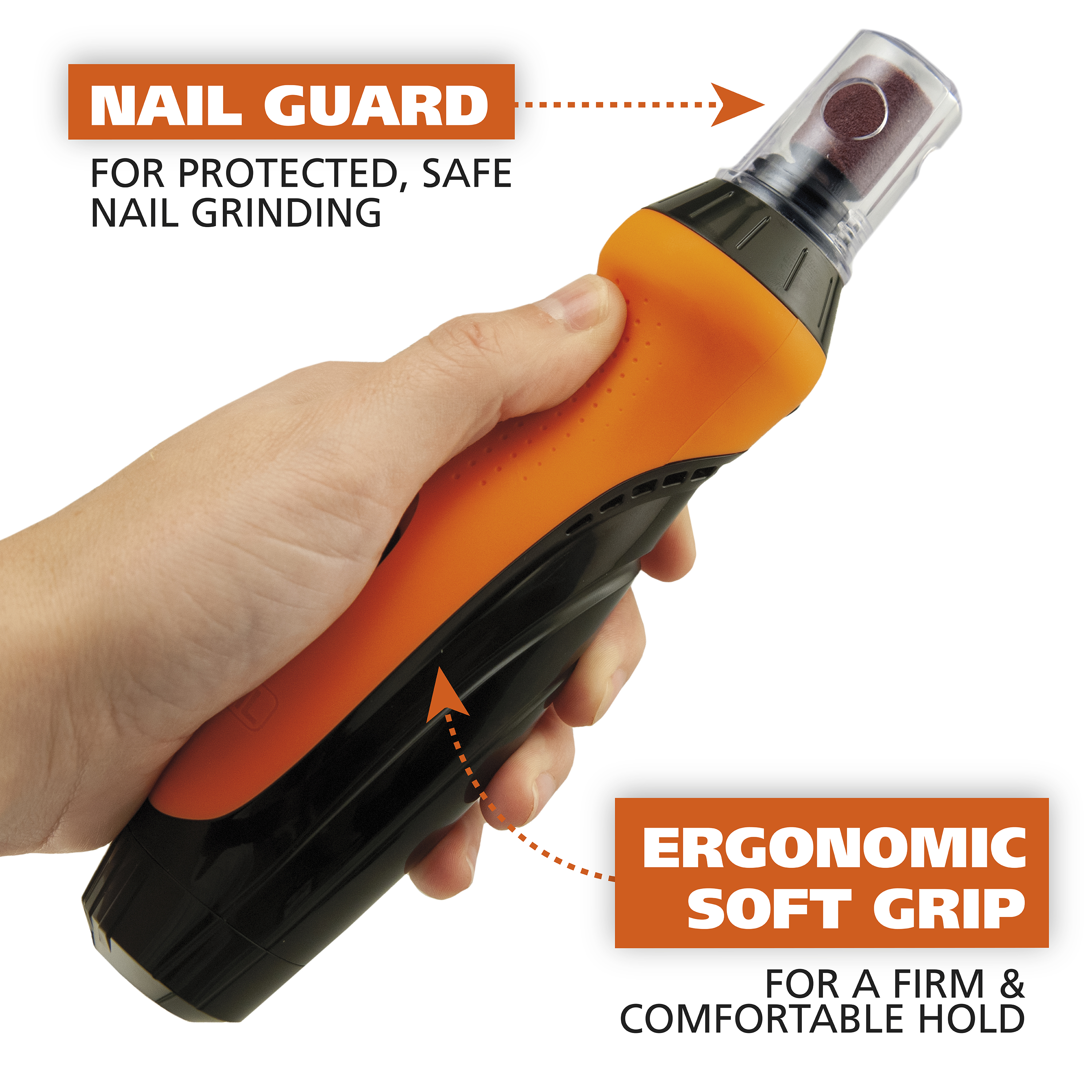 Wahl 2-Speed Battery Pet Nail Grinder, Orange/Black photo 6