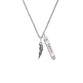 thumbnail image 2 of Delight Jewelry Silvertone Lightning Bolt Silvertone Believe Faith Prayer Hope Bar Charm Necklace, 23", 2 of 4