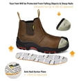 thumbnail image 4 of Mens Work Boots Composite Toe Chelsea Safety Boots Slip On Cow Leather Waterproof Lightweight Working Boots, 4 of 6