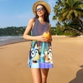 thumbnail image 3 of Lsque Bluey Pattern Summer Dresses for Women – Sleeveless T-Shirt Swing Sundress, Perfect for the Beach and Casual Days, 3 of 6