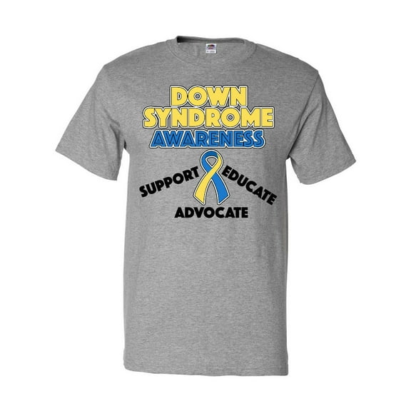 Inktastic Down Syndrome Awareness Support, Educate, Advocate T-Shirt