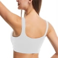 thumbnail image 4 of Athletic Bras for Women Full-Coverage Bra Feature V-Neck Balconette Bra Style W-708 Hook and Eye Closure Wire-Free Push Up Bras White XXL, 4 of 8