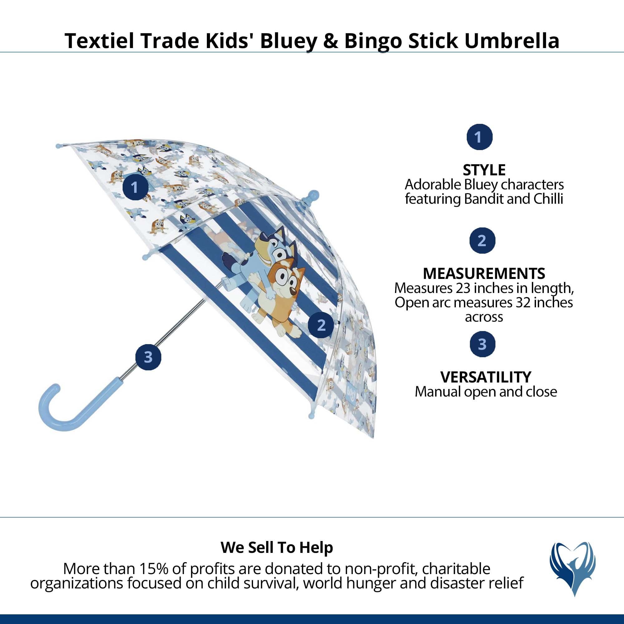 Textiel Trade Kids' Bluey & Bingo Stick Umbrella