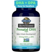 Garden of Life Dr. Formulated Prenatal Vegan DHA - Certified Vegan Omega 3 Supplement with 400mg DHA + DPA from Algal Omega 3 in Triglyceride Form, Non-GMO Algae Omega 3 for Vegans, 30 Softgels