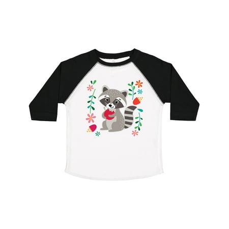 

Inktastic Woodland Raccoon Spring Flowers Gift Toddler Toddler Girl T-Shirt