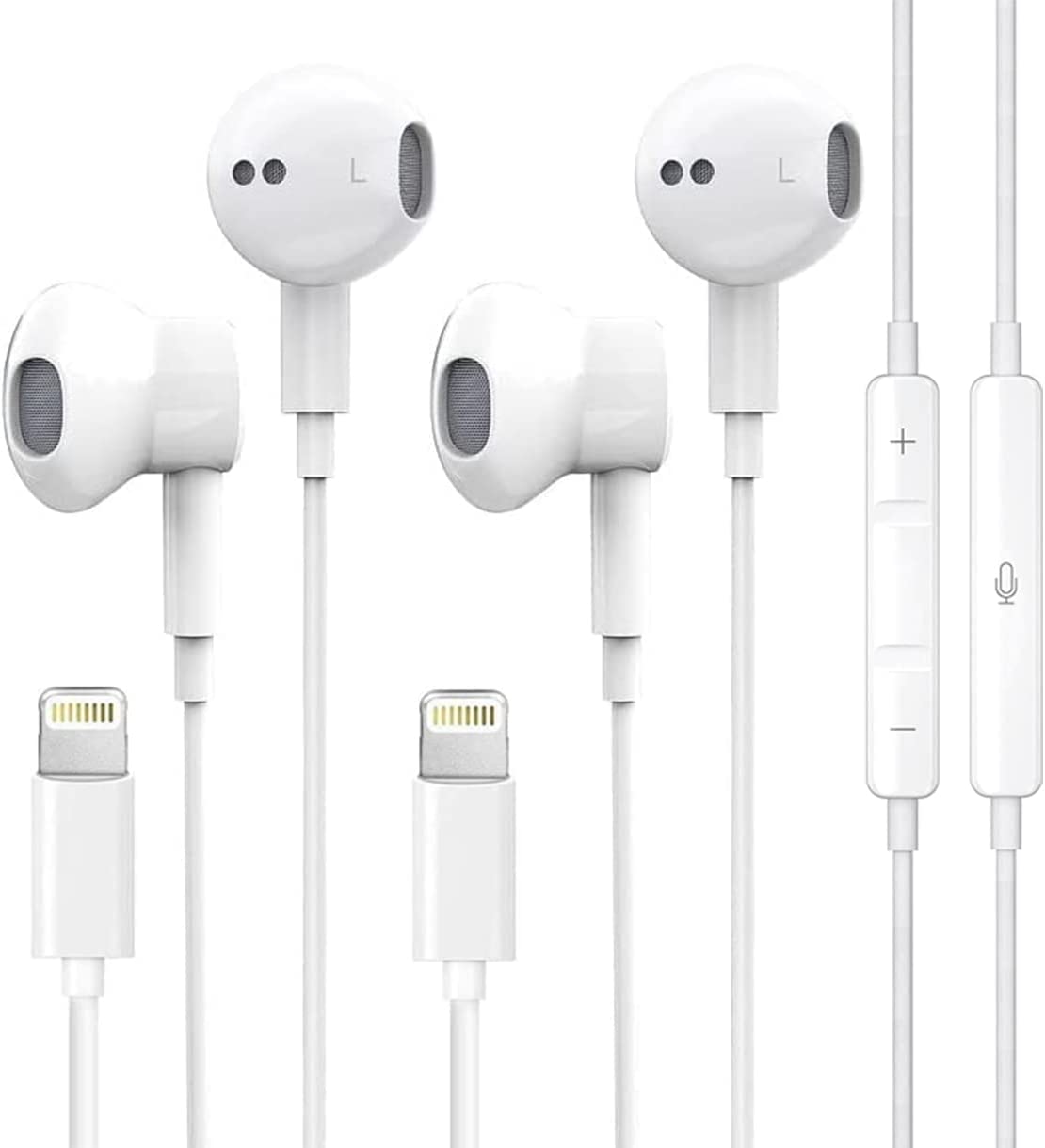 2 Pack Apple Earbuds Wired Apple MFi Certified IPhone Headphones 