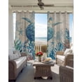 thumbnail image 2 of Summer Marine Life Blackout Curtains for Bedroom Living Room, Ocean Sea Turtle Starfish Coral Coastal Retro 72 In Long Thermal Insulated Room Darkening Drapes Grommet Window Treatments, 52 x 72 In, 2 of 9