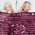 thumbnail image 5 of Grandma Blanket, Grandma Gifts from Grandkids, Birthday Gifts for Grandma from Grandson Granddaughter, Christmas Gifts For Best Grandma, Grandma Flannel Letter Throw Blanket " (Merlot Red)(30"x40"), 5 of 7