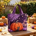 thumbnail image 3 of Halloween Quilted Tote Bag,Reusable Shopping Tote Large Capacity Trick or Treat Bag Fall Gift for Women Daily Commute Travel Shoulder Strap Handbag, 3 of 5