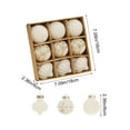 thumbnail image 3 of Cinvoph 9pcs Christmas Hanging Balls Ornaments, 3 Different Desgin Velvet Decorations Shatterproof Baubles for Xmas Tree Holiday Wedding Party Decor, White, 3 of 8