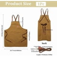 thumbnail image 2 of Brown Canvas Cotton Apron Back Straps Adjustable With Large Tool Pockets Dark Goldenrod Utility Work Cloth Aprons for Home Kitchen Cooking Garden Artist Restaurant Diy Craft Supply 1pc, 2 of 9