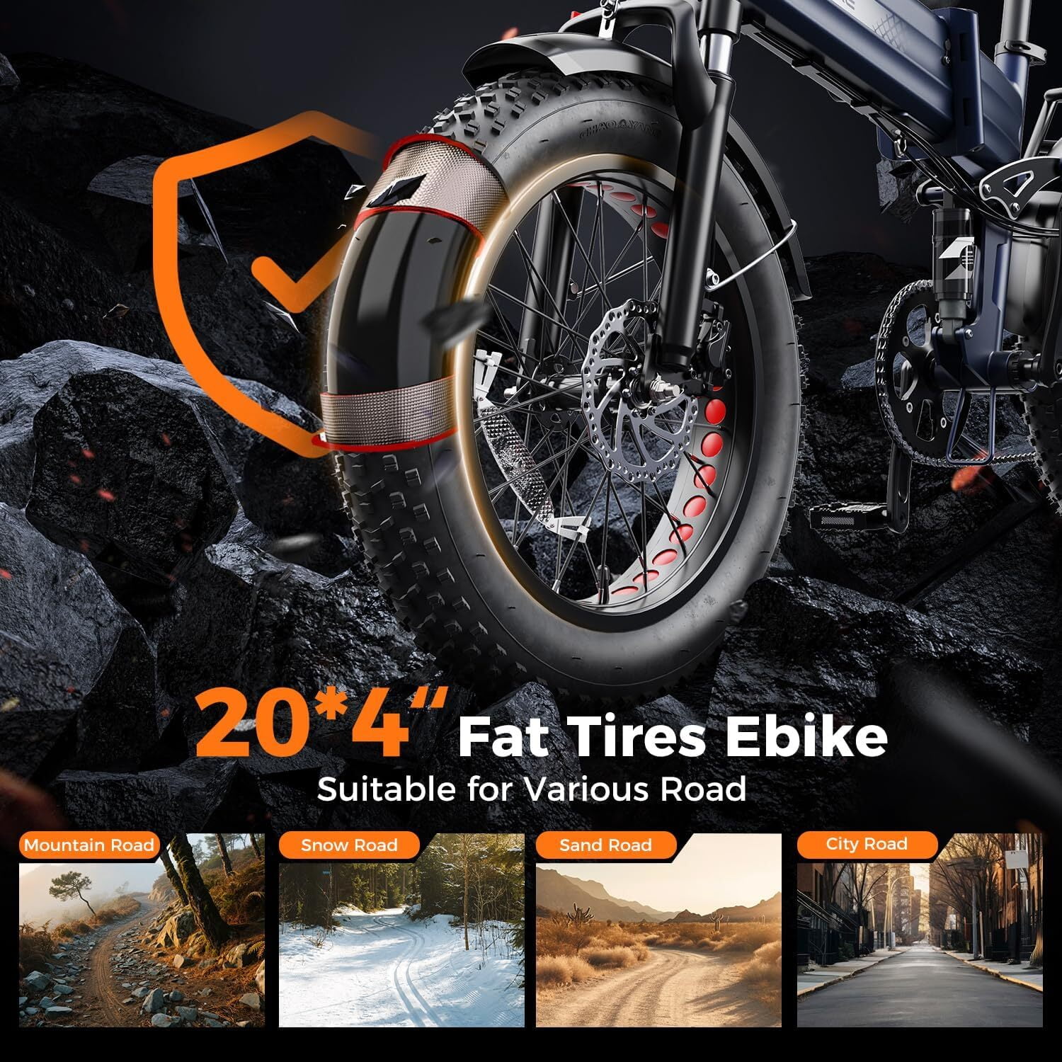 Heybike Mars 3.0 Electric Bike for Adults, 1400W Peak Motor Foldable Ebike with 48V 13AH Removable Battery, 20" Fat Tire Electric Bicycles, Up to 30+MPH & NFC Unlock, UL2849