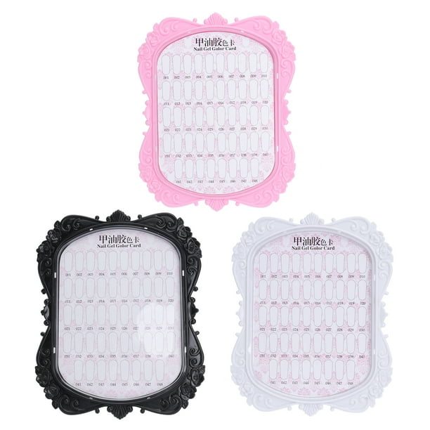 3 unids Fake Nails Pantalla de pantallas de vitrina Estilo Mostrar gráficos Tarjetas de color de gel de uñas