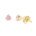 thumbnail image 2 of Pink Lab Grown Diamond 1/4 ct. tw. Mini Round Brilliant Solitaire Studs For Women In 10K Solid Yellow Gold ( 0.25 Cttw), 2 of 5
