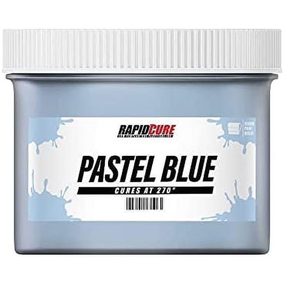 Rapid Cure Pastel Blue Screen Printing Ink - Plastisol Ink for Screen Printing Fabric - Low Temperature Curing Plastisol by Screen Print Direct - Light Blue Fast Cure Ink for Silk (Pint - 16 oz.)