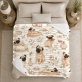 thumbnail image 5 of Vintage Watercolor Pug Dogs Pattern Roses Romantic Nostalgic, Cozy Pet Portrait Pattern, Warm Flannel Blanket for Living Room and Bedroom, Dog Lovers Valentine's Day Gift, Pet Lover Home Decor, 5 of 9