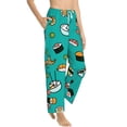 thumbnail image 2 of Sigee Sushi Print Women's Soft Pajama Pants - Breathable and Comfortable Lounge Sleep Bottoms with Elastic Waistband and Pockets-Small, 2 of 9