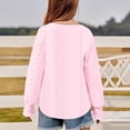 thumbnail image 5 of YOUYEDIAN Toddler Long Sleeve Top Spring Fall Versatile Solid Color Comfy Fashion Hollowed-out Round Neck Blouse Casual Loose Breathable Pullover Shirt, 5 of 5