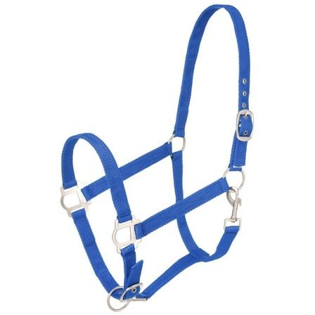 Tough-1 Nylon Halter With Satin Hardware - Blue/Royal - Horse