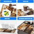 thumbnail image 5 of Dish Drying Mat for Kitchen Counter,Watercolor Brown Coffee Bar Mat with Spill Protection for Dishes,Coffee Maker & Pot,Hide Stain Rubber Backed Absorbent Draining Mat Under Dish Rack(12x19 IN), 5 of 5