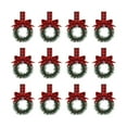 thumbnail image 2 of YIFUNIN Christmas Kitchen Cabinet Wreaths with Plaid Bow Ribbon, 12pc 3.94-Inch Mini Christmas Wreaths with Berries and Bow for Kitchen and Home Decor, 2 of 7