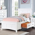 thumbnail image 2 of Classic Bedroom Design White Color Twin Size Bed 6pc Set Dresser Mirror 2x Nightstands Chest Solid wood Storage Rails, 2 of 8