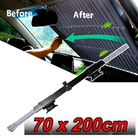 27in Car Retractable Windscreen Sun Shade Visor Cover Block Front Window Curtain