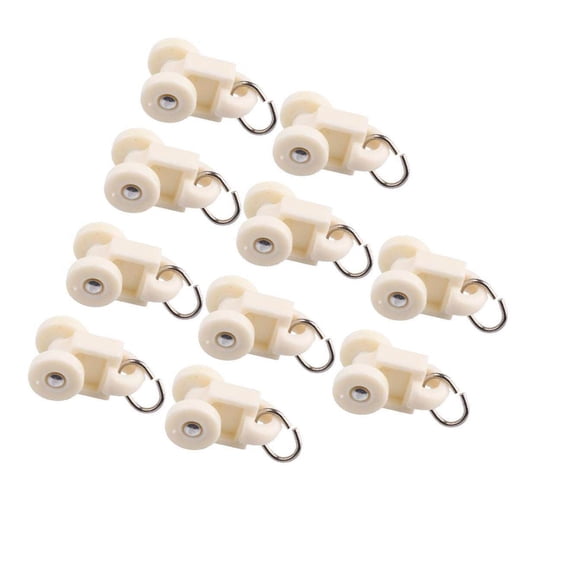 10Pcs Curtain Track Glider Rail Window Roller Glider Slide Rolling Runner Hook Ceiling Carrier 6#-30mm