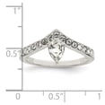 thumbnail image 4 of Auriga Fine Jewelry 925 Sterling Silver Cubic Zirconia and Crystal Teardrop Ring Size 7 for Women, 4 of 5