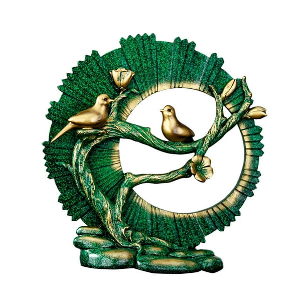 Estatuilla de resina, adorno de baratija para centros de mesa, decoración de estanterías artísticas verde