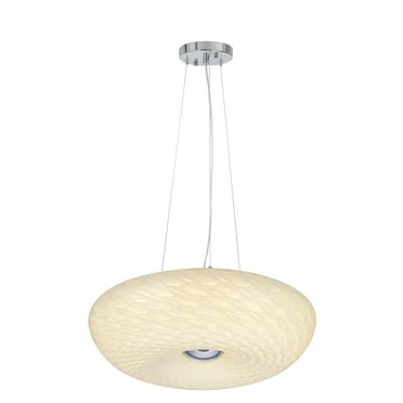 Aspen Creative 61059S Adjustable LED One-Light Hanging Mini Pendant Ceiling Light, Contemporary Design in Chrome Finish, Glass Shade, 11" Wide