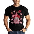 thumbnail image 1 of Camisetas para hombre, camiseta de algodón con cuello redondo, diseño de pastel de corazón y rosa enana, manga corta para hombre, San Valentín, gnomo, fresa, 1 of 8